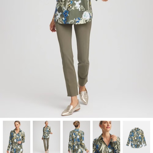 Chico's No Iron Shirt in Nettle Leaf - Picture 6 of 6